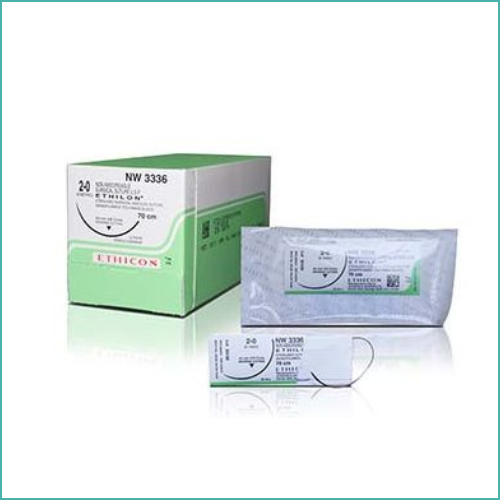 Johnson and Johnson NW3336-3/8 Circle Reverse Cutting, 2-0, 45 mm, ETHILON Black Monofilament 70 cm