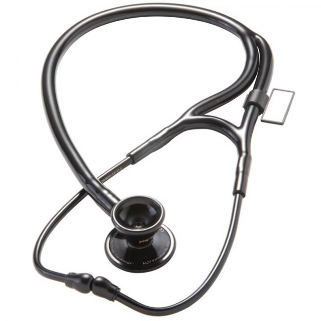 MDF Classic Cardiology Dual Head Stainless Steel Stethoscope - Black (Black Out) (MDF797BO)