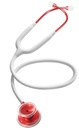 MDF Acoustica Lightweight Dual Head Stethoscope- White and Red (MDF747XPR29)